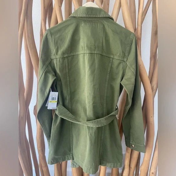 New MICHAEL KORS SMOKY OLIVE COTTON JACKET Size:M - Picture 7 of 10